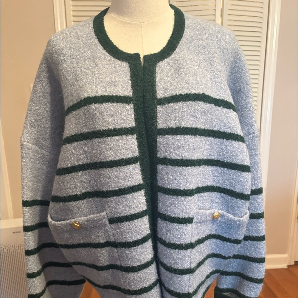 J. Crew Light Blue Sweater Jacket XL